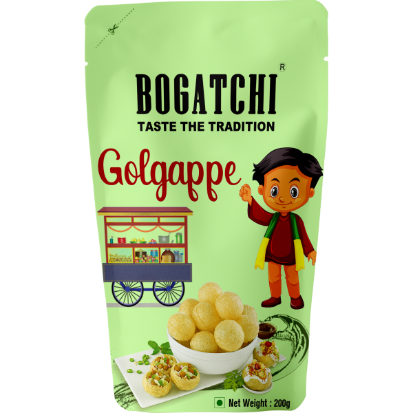 BOGATCHI Ready to Fry Panipuri or Bake in Microwave  | Pani Puri Pappad | Multi grain Golgappe Packet ReadyMade |Healhty and Safe Home Made Fiber Rich Golgappa - Jumbo Pack, 200g